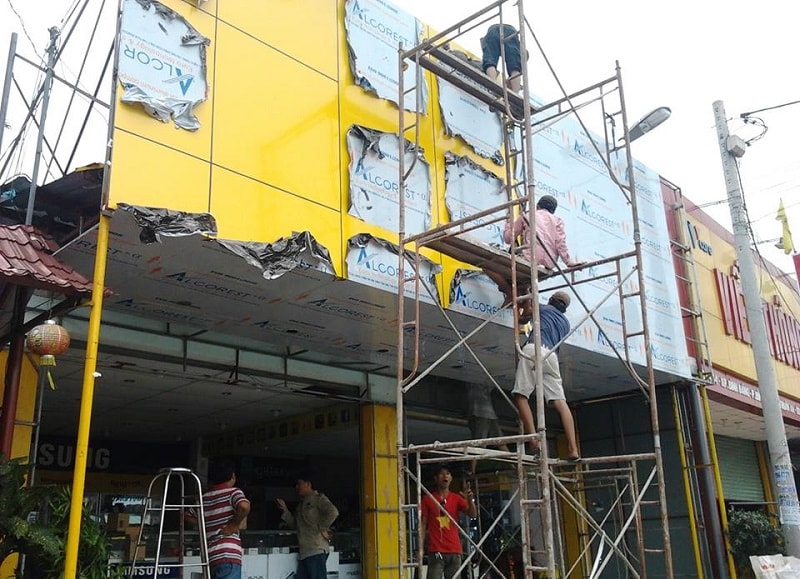 Thi công mặt dựng alu